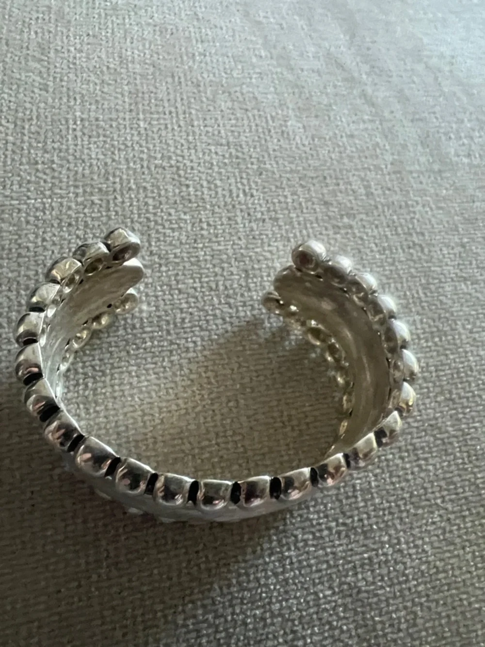 Silver Beaded Cuff Bracelet - Silver - Picture 4 of 7